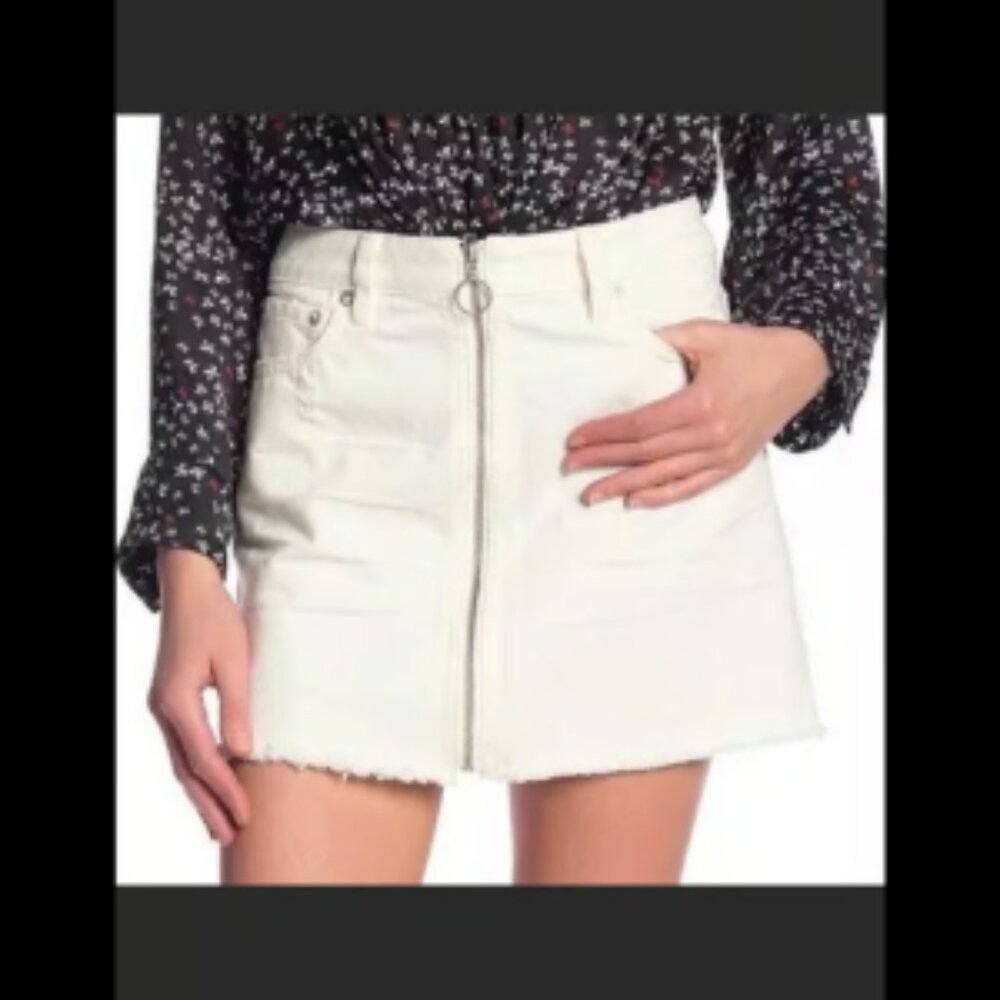 We The Free White Denim Mini Skirt Size 29